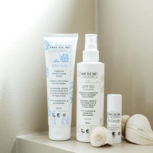 Solpakke med solcreme, after sun og solstift